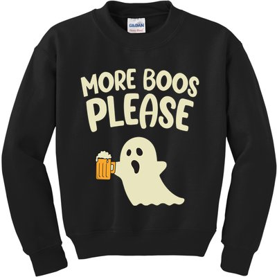 More Boos Please Cute Funny Halloween Ghost Party Kids Sweatshirt