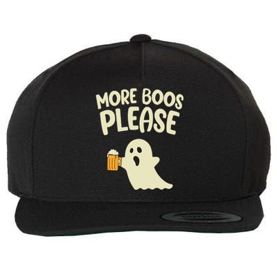 More Boos Please Cute Funny Halloween Ghost Party Wool Snapback Cap