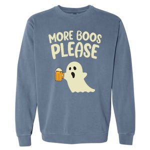 More Boos Please Cute Funny Halloween Ghost Party Garment-Dyed Sweatshirt