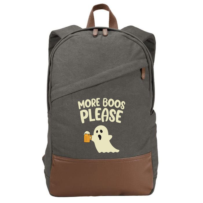 More Boos Please Cute Funny Halloween Ghost Party Cotton Canvas Backpack