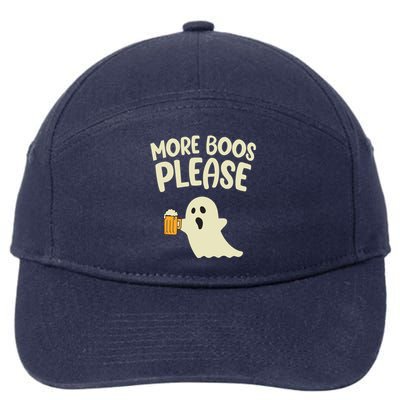 More Boos Please Cute Funny Halloween Ghost Party 7-Panel Snapback Hat