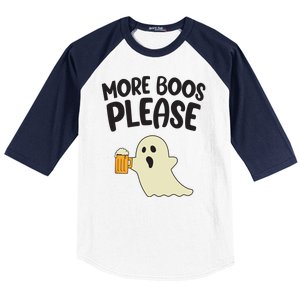 More Boos Please Cute Funny Halloween Ghost Party Baseball Sleeve Shirt