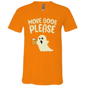 More Boos Please Cute Funny Halloween Ghost Party V-Neck T-Shirt