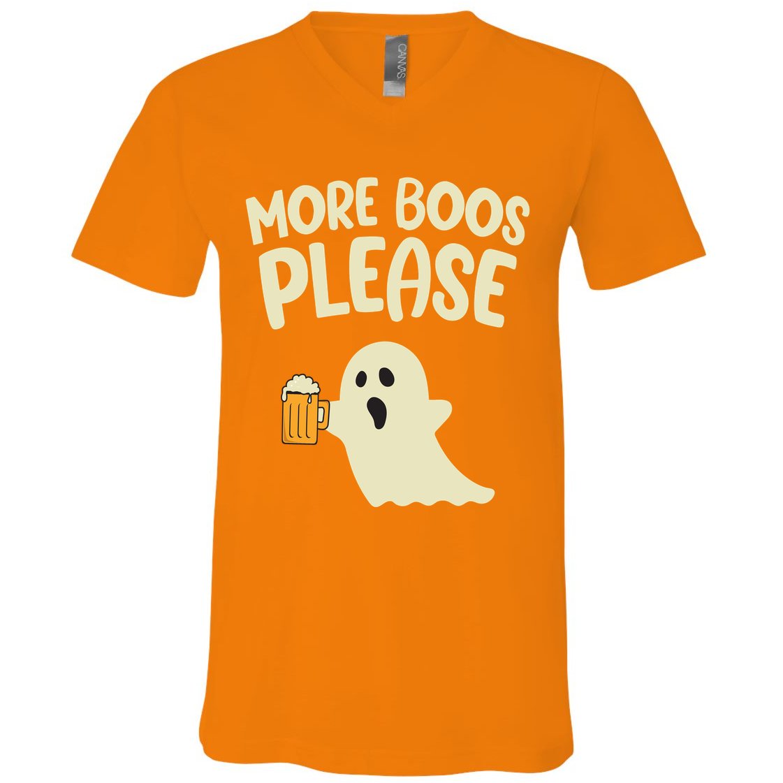 More Boos Please Cute Funny Halloween Ghost Party V-Neck T-Shirt