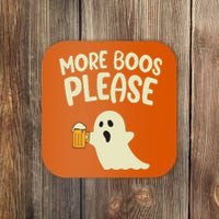 More Boos Please Cute Funny Halloween Ghost Party Coaster