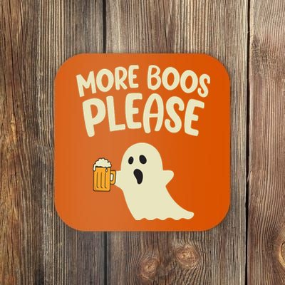 More Boos Please Cute Funny Halloween Ghost Party Coaster