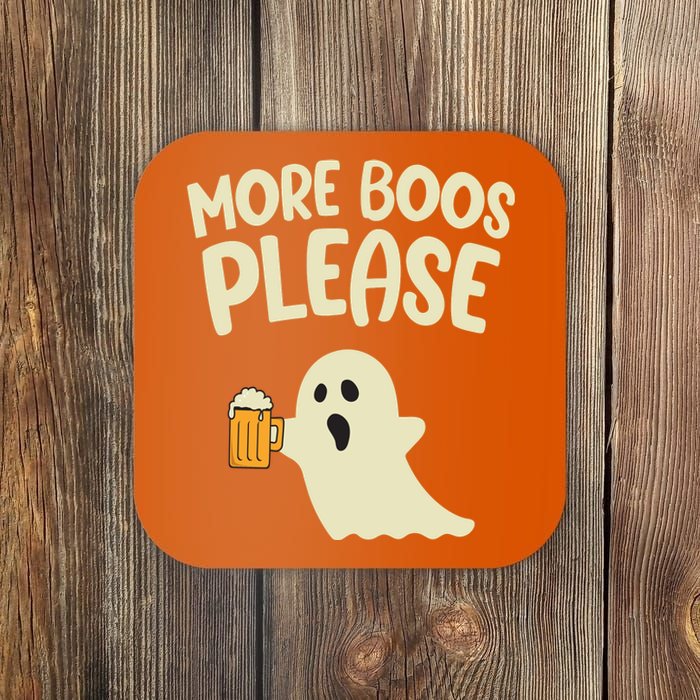 More Boos Please Cute Funny Halloween Ghost Party Coaster