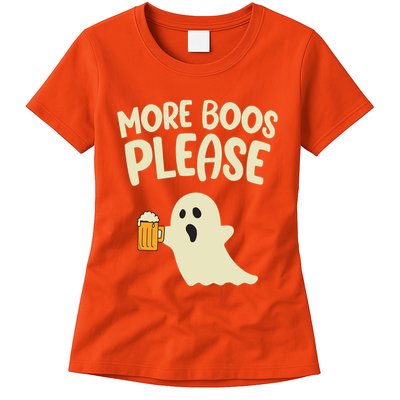 More Boos Please Cute Funny Halloween Ghost Party Womens T-Shirt