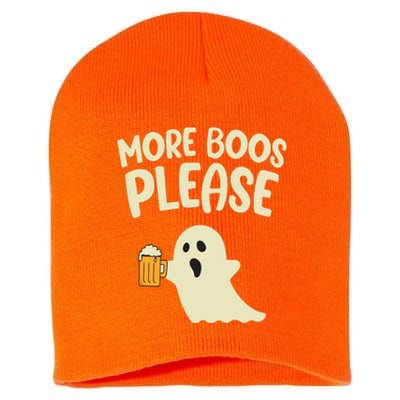 More Boos Please Cute Funny Halloween Ghost Party Short Acrylic Beanie