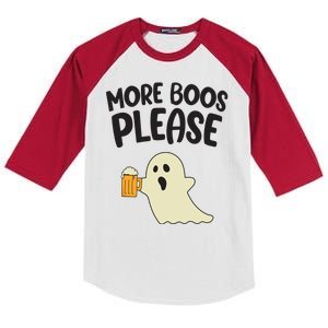 More Boos Please Cute Funny Halloween Ghost Party Kids Colorblock Raglan Jersey