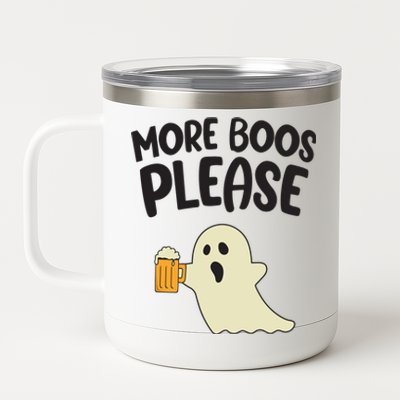 More Boos Please Cute Funny Halloween Ghost Party 12 oz Stainless Steel Tumbler Cup