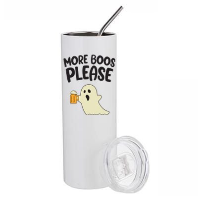 More Boos Please Cute Funny Halloween Ghost Party Stainless Steel Tumbler