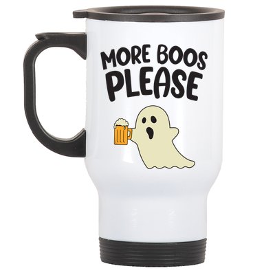 More Boos Please Cute Funny Halloween Ghost Party Stainless Steel Travel Mug