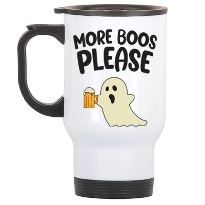 More Boos Please Cute Funny Halloween Ghost Party Stainless Steel Travel Mug