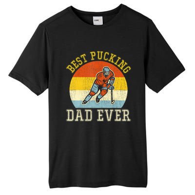 Mens Best Pucking DAD Retro Father's Day Gift For Hockey Dad Tall Fusion ChromaSoft Performance T-Shirt