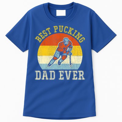 Mens Best Pucking DAD Retro Father's Day Gift For Hockey Dad Tall T-Shirt