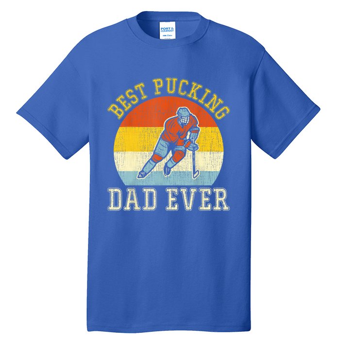 Mens Best Pucking DAD Retro Father's Day Gift For Hockey Dad Tall T-Shirt