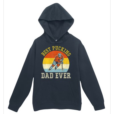 Mens Best Pucking DAD Retro Father's Day Gift For Hockey Dad Urban Pullover Hoodie