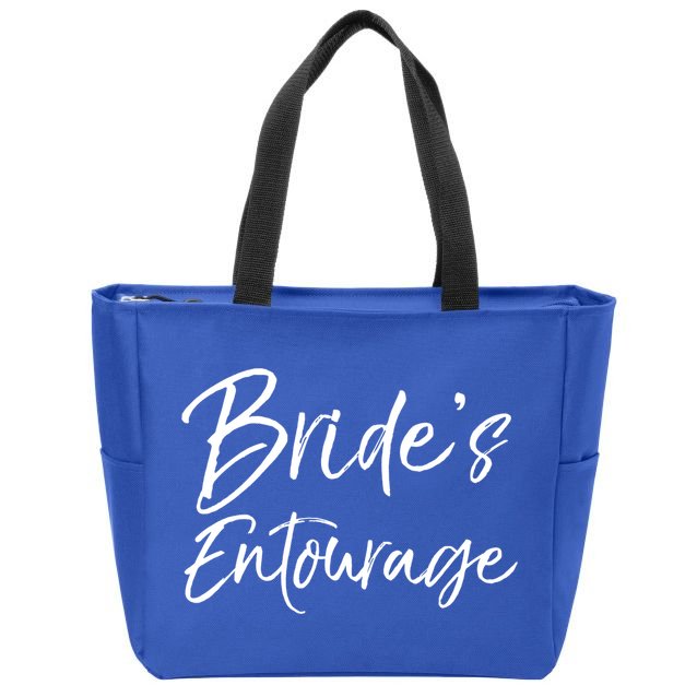 Matching Bachelorette Party Bridesmaids Bride's Entourage Gift Zip Tote Bag