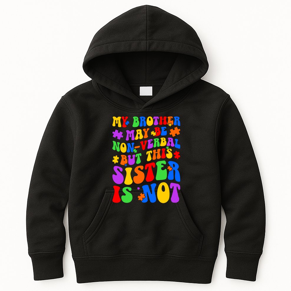 My Brother Proud Autism Sister Kids Hoodie