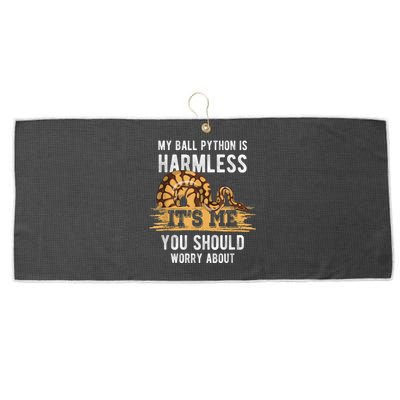 My Ball Python Is Harmless Tee | Snake Lover Large Microfiber Waffle Golf Towel