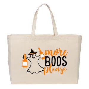 More Boos Please Perfect Fun for Halloween Cotton Canvas Jumbo Tote