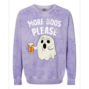 More Boos Please Ghost Beer Retro Halloween Drinking Colorblast Crewneck Sweatshirt