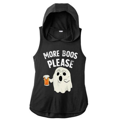 More Boos Please Ghost Beer Retro Halloween Drinking Ladies PosiCharge Tri-Blend Wicking Draft Hoodie Tank