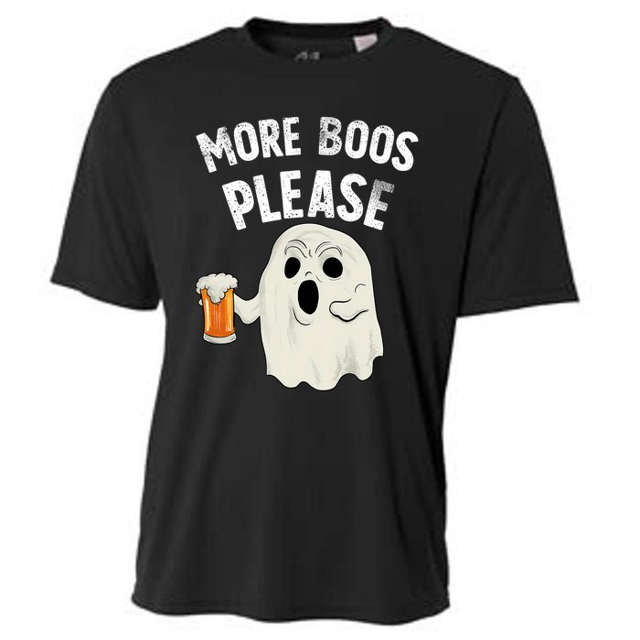 More Boos Please Ghost Beer Retro Halloween Drinking Cooling Performance Crew T-Shirt