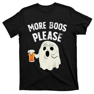 More Boos Please Ghost Beer Retro Halloween Drinking T-Shirt