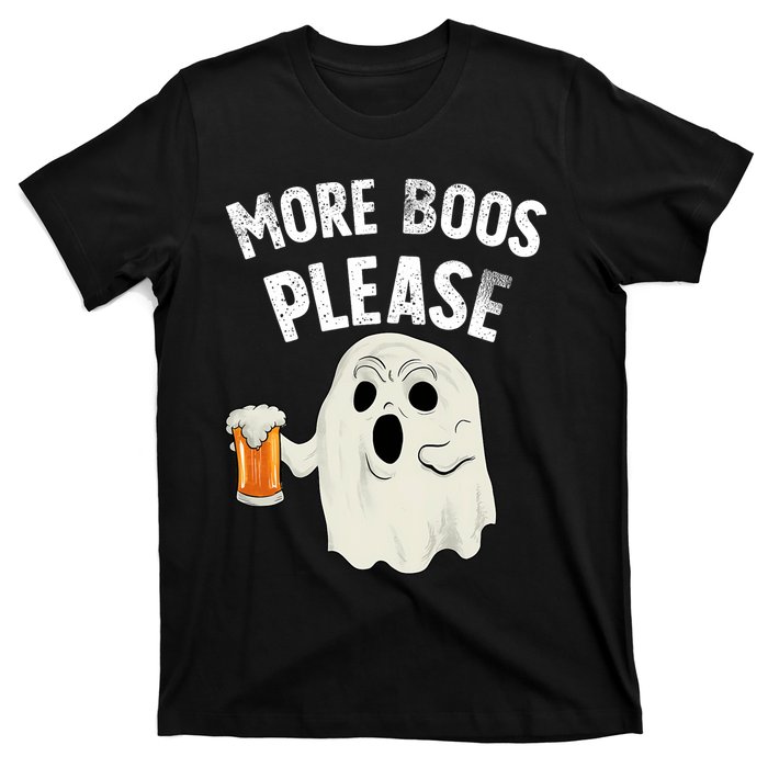 More Boos Please Ghost Beer Retro Halloween Drinking T-Shirt