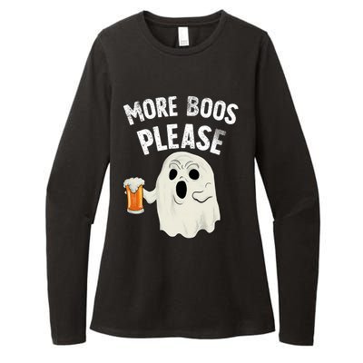 More Boos Please Ghost Beer Retro Halloween Drinking Womens CVC Long Sleeve Shirt