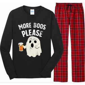 More Boos Please Ghost Beer Retro Halloween Drinking Long Sleeve Pajama Set