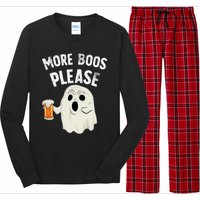 More Boos Please Ghost Beer Retro Halloween Drinking Long Sleeve Pajama Set