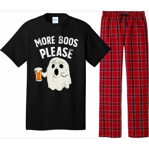 More Boos Please Ghost Beer Retro Halloween Drinking Pajama Set