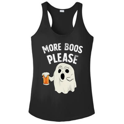 More Boos Please Ghost Beer Retro Halloween Drinking Ladies PosiCharge Competitor Racerback Tank