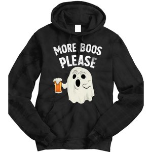 More Boos Please Ghost Beer Retro Halloween Drinking Tie Dye Hoodie