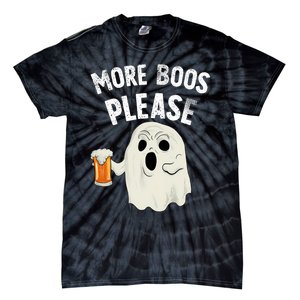 More Boos Please Ghost Beer Retro Halloween Drinking Tie-Dye T-Shirt