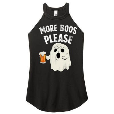 More Boos Please Ghost Beer Retro Halloween Drinking Women’s Perfect Tri Rocker Tank