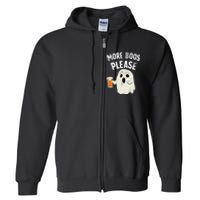 More Boos Please Ghost Beer Retro Halloween Drinking Full Zip Hoodie