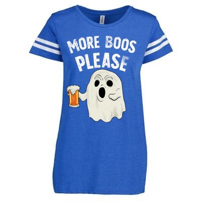 More Boos Please Ghost Beer Retro Halloween Drinking Enza Ladies Jersey Football T-Shirt