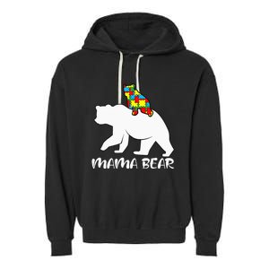 Mama Bear Proud Autistic Mom Love Cute autism Garment-Dyed Fleece Hoodie