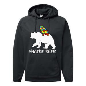 Mama Bear Proud Autistic Mom Love Cute autism Performance Fleece Hoodie