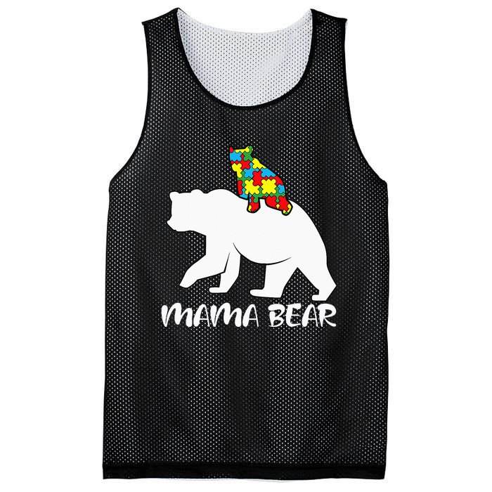 Mama Bear Proud Autistic Mom Love Cute autism Mesh Reversible Basketball Jersey Tank