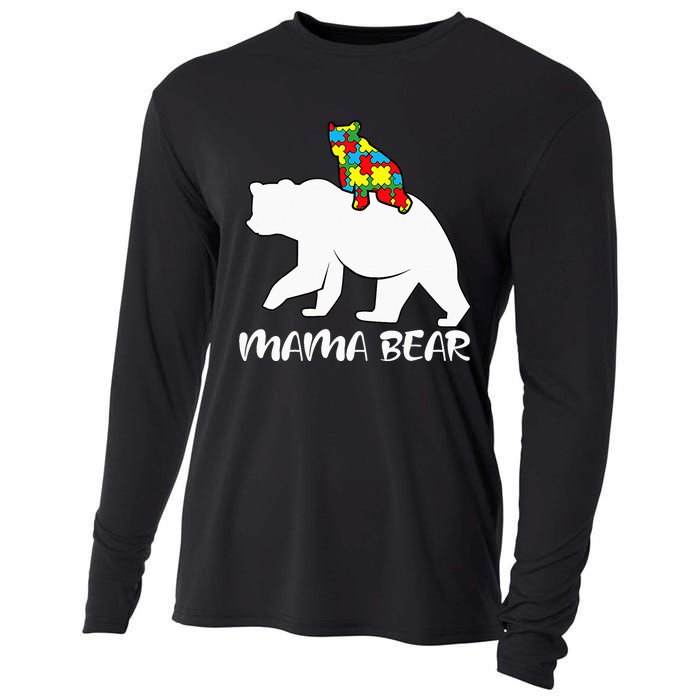 Mama Bear Proud Autistic Mom Love Cute autism Cooling Performance Long Sleeve Crew