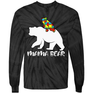 Mama Bear Proud Autistic Mom Love Cute autism Tie-Dye Long Sleeve Shirt