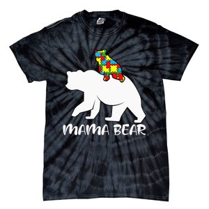 Mama Bear Proud Autistic Mom Love Cute autism Tie-Dye T-Shirt