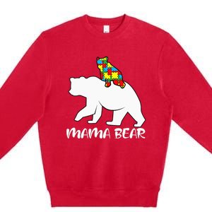 Mama Bear Proud Autistic Mom Love Cute autism Premium Crewneck Sweatshirt