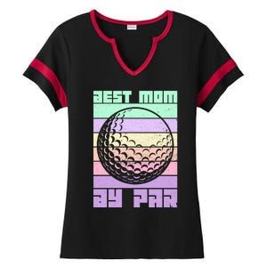 Mom By Par Golfing Moms Mother's Day Golf Best Mom By Par Gift Ladies Halftime Notch Neck Tee