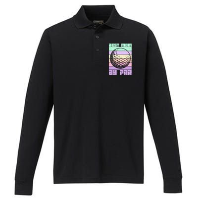 Mom By Par Golfing Moms Mother's Day Golf Best Mom By Par Gift Performance Long Sleeve Polo